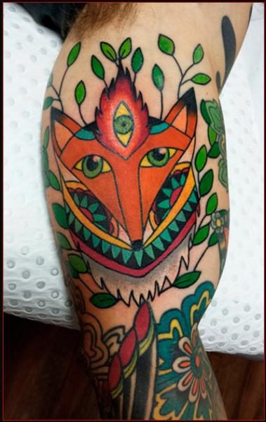 Arm Fox Abstract Tattoo by Chapel Tattoo