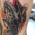 Side Death Skeleton Horse Fire tattoo by Chapel Tattoo