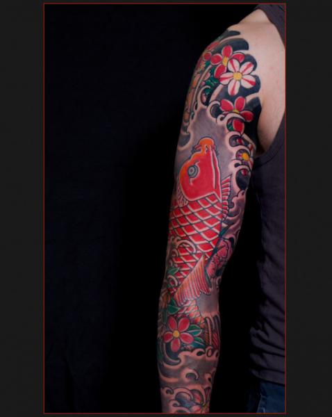 Tatuaje Japoneses Carpa Koi Manga por Chapel Tattoo