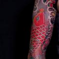 tatuaż Japoński Karp Koi Rękaw przez Chapel Tattoo