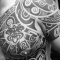 Shoulder Chest Tribal tattoo by Chapel Tattoo