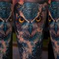 Arm Realistic Owl tattoo by Domantas Parvainis