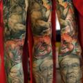 Portrait Horse Sleeve tattoo by Domantas Parvainis