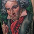 Arm Porträt Beethoven tattoo von Jamie Lee Parker