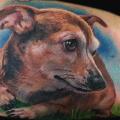 Arm Realistische Hund tattoo von Jamie Lee Parker