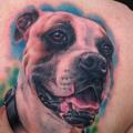 tatuaggio Realistici Cane Schiena di Jamie Lee Parker