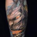 tatuaje Brazo Fantasy Demonio por Pawel Skarbowski