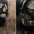 Schulter Totenkopf Rücken tattoo von Redberry Tattoo