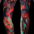 Meer Oktopus Sleeve Qualle tattoo von Redberry Tattoo