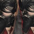 Shoulder Gas Mask tattoo by Redberry Tattoo