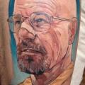 Portrait Realistic Thigh Breaking Bad Walter White tattoo by Redberry Tattoo
