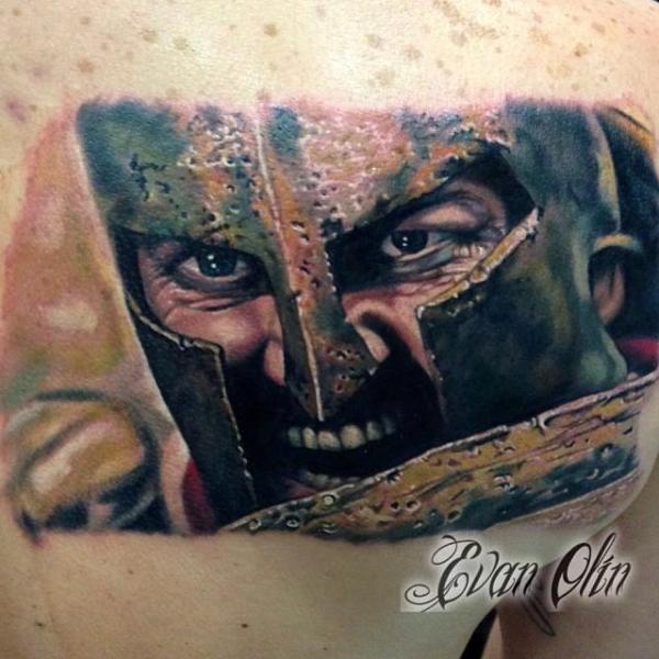 Tatuaje Guerrero 300 por Powerline Tattoo