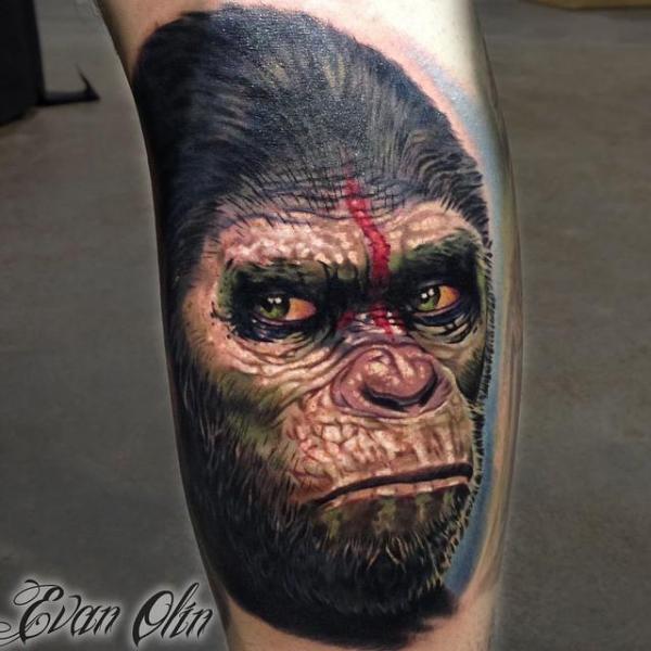 Arm Monkey Tattoo by Powerline Tattoo