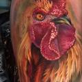 Arm Realistic Rooster tattoo by Powerline Tattoo