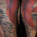 รอยสัก หัวไหล่ แขน ญี่ปุ่น ปลาตะเพียน ปลาคราฟ โดย Powerline Tattoo