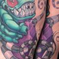 Fantasy Character Thigh tattoo by Powerline Tattoo