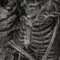 Brust Bauch Skeleton tattoo von RG74 tattoo