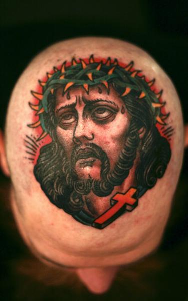 Tatuaggio Gesù Religiosi Testa di RG74 tattoo