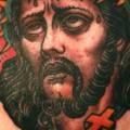 tatuaggio Gesù Religiosi Testa di RG74 tattoo