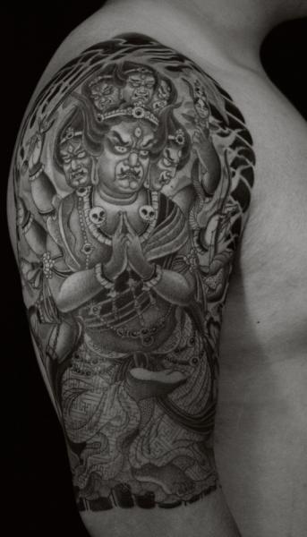 Shoulder Religious Tattoo by RG74 tattoo