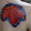 Shoulder Leaf tattoo by Nikita Zarubin