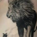 Realistic Side Lion tattoo by Nikita Zarubin