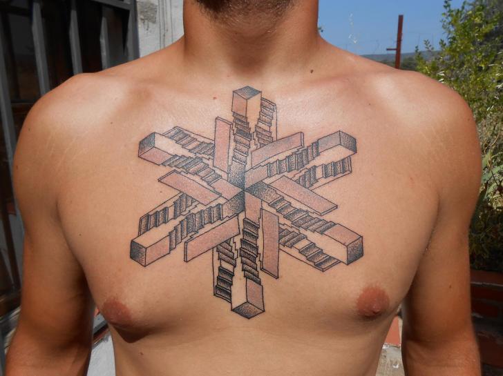 Tatuagem Peito Abstrato por Fade Fx Tattoo