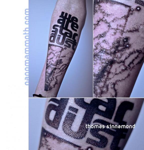 Lettering Abstract Tattoo by Thomas Sinnamond