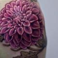 Shoulder Flower tattoo by Thomas Sinnamond