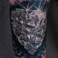 Arm Heart Diamond tattoo by Matthew James