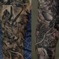 Realistische Sleeve Tier tattoo von Matthew James