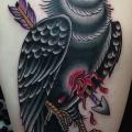 New School Crow tattoo by Pat Whiting