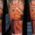 Arm Realistische Pferd tattoo von Dave Paulo
