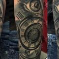 tatuaje Brazo Reloj Ojo por Victoria Boaghi