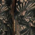 tatuaje Brazo Japoneses Geisha por Victoria Boaghi