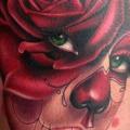 tatuaje Brazo Flor Mujer Rosa por Victoria Boaghi