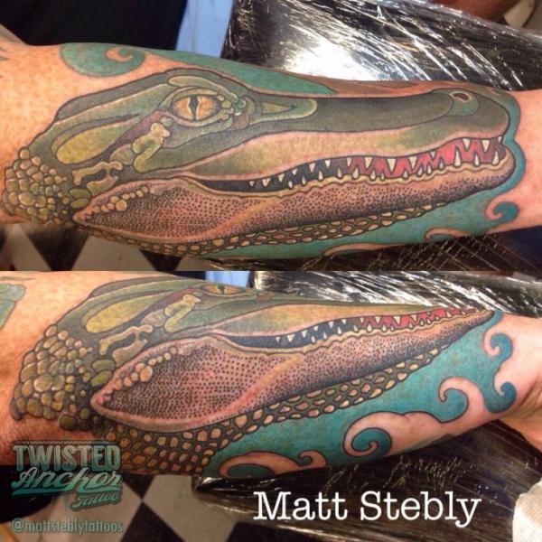 Arm Crocodile Tattoo by Twisted Anchor Tattoo