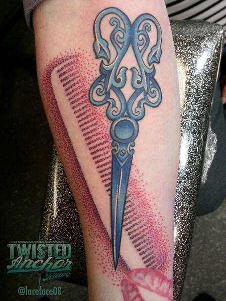 Arm Scissor Tattoo by Twisted Anchor Tattoo