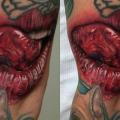 Arm Realistic Lips tattoo by Carlox Tattoo