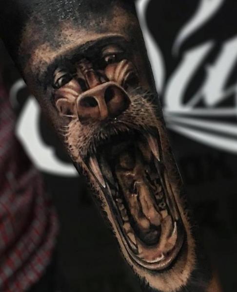 Tatuaż Realistyczny Małpa przez Carlox Tattoo