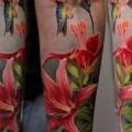 Arm Realistic Flower Colibri tattoo by Puedmag Custom Ink Tattoos