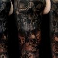 Shoulder Arm Skull tattoo by Puedmag Custom Ink Tattoos