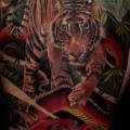รอยสัก หลัง เสือ มังกร โดย Puedmag Custom Ink Tattoos