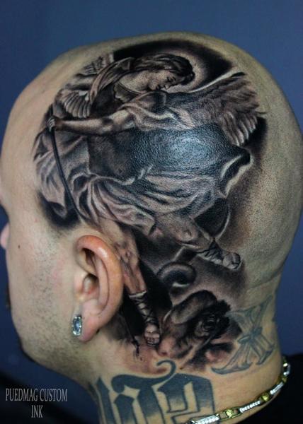 Angel Head Tattoo by Puedmag Custom Ink Tattoos