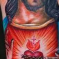 tatuaje Brazo Jesús Religioso por Kipod Studio