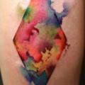 Calf Abstract Water Color tattoo by Kipod Studio