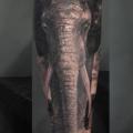 Realistic Leg Elephant tattoo by Kipod Studio