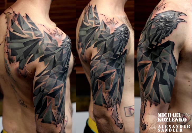 Schulter Adler Geometrisch Tattoo von Kipod Studio