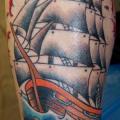 Arm Old School Galleon tattoo by Fairlane Tattoo