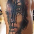 Porträt Seite Frauen tattoo von Kwadron Tattoo Gallery